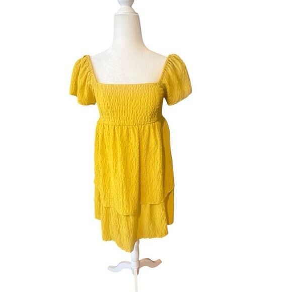 RTR NOW women's Mustard Gold Babydoll Dress size small in golden‎ yellow - Picture 10 of 15